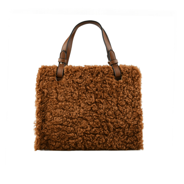 geantă damă piele ecologică/textil maro 0163295
