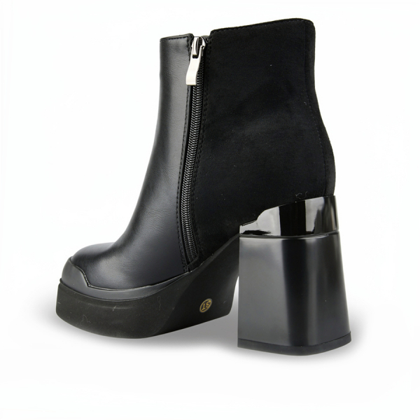 botine damă piele ecologică/textil negru 0162052