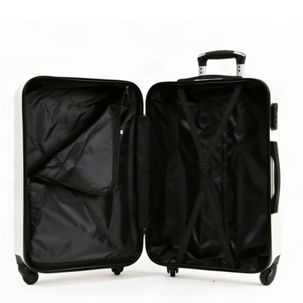 medium suitcase ABS plastic  beige 0163661
