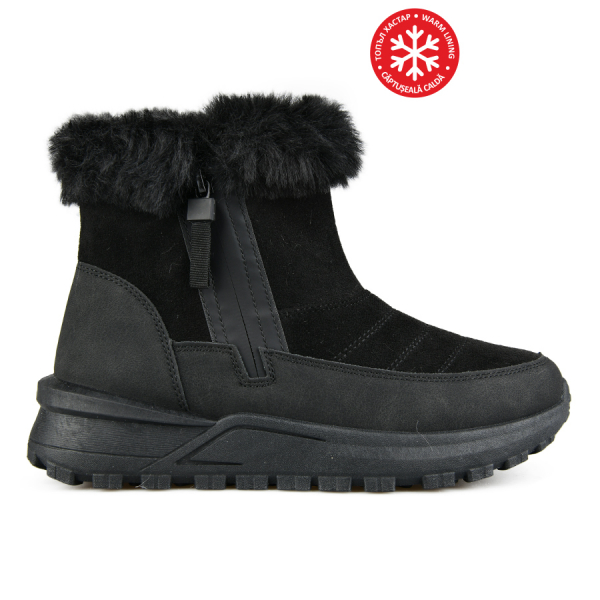 lady's boots textile/eco leather black