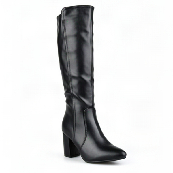 cizme damă piele ecologică/textil negru 0162839