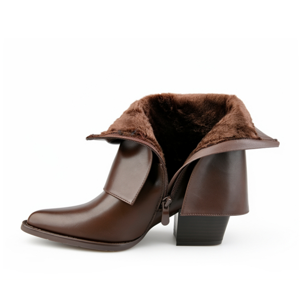 botine damă piele ecologică maro 0162828