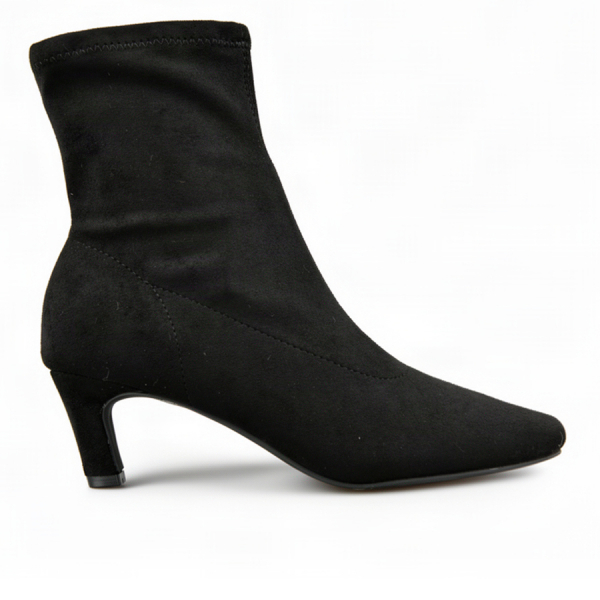 botine damă textil negru