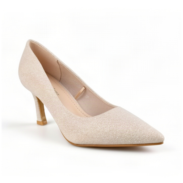 lady's shoes synthetic leather gold