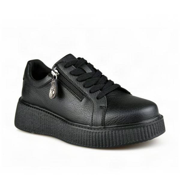 lady's shoes genuin leather black 0163188