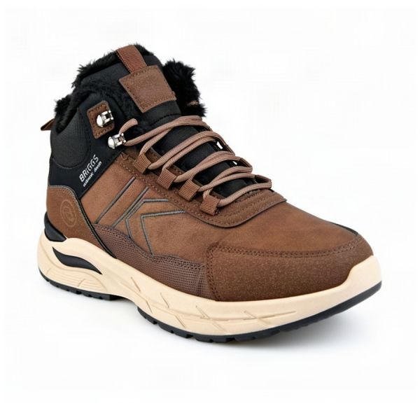 men's boots eco leather/textile brown 0162601
