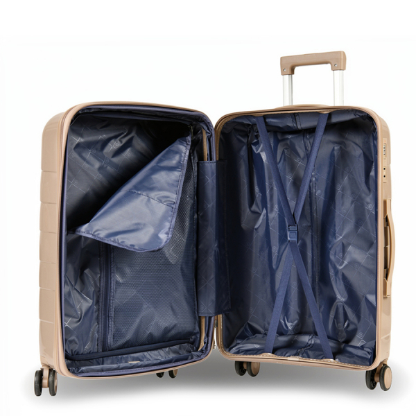 medium suitcase polypropylene light brown 0161596