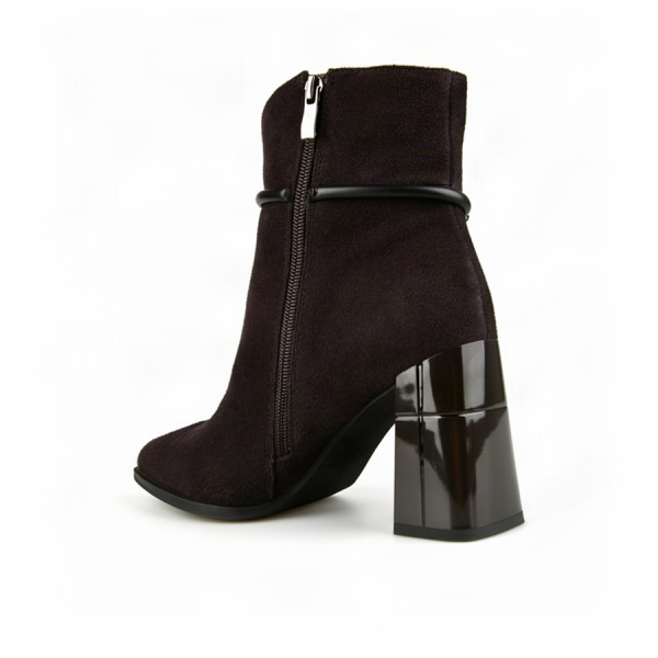botine damă piele naturală maro închis 0162881