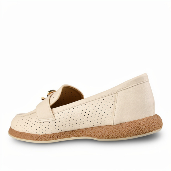 lady's shoes synthetic leather beige 0160484