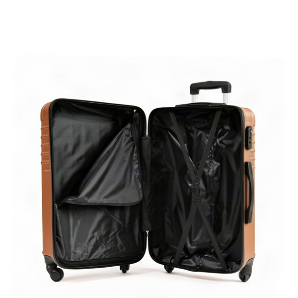 small suitcase ABS plastic brown 0163681