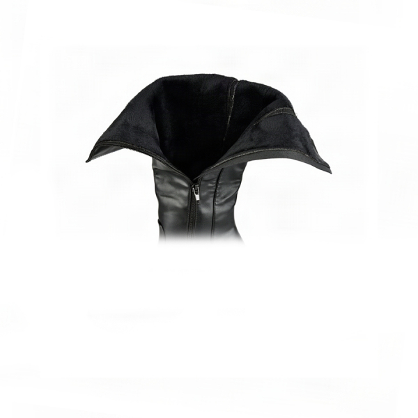 cizme damă piele ecologică/textil negru 0162918