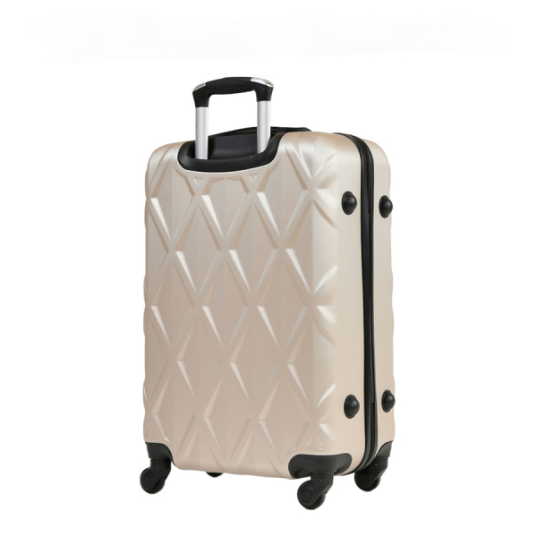 medium suitcase ABS plastic  beige 0163655