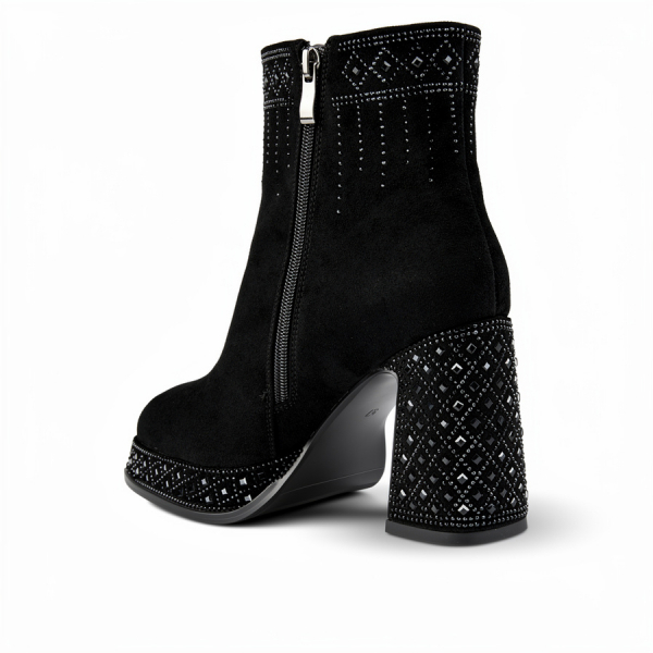 botine damă textil negru 0162057