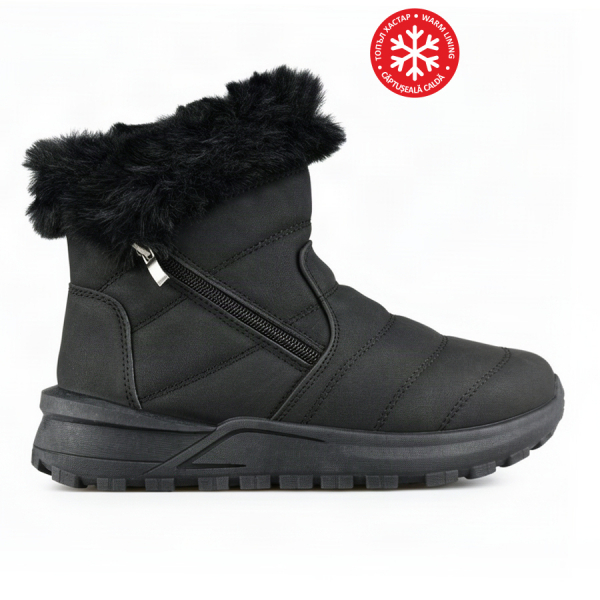lady's boots eco leather/textile black