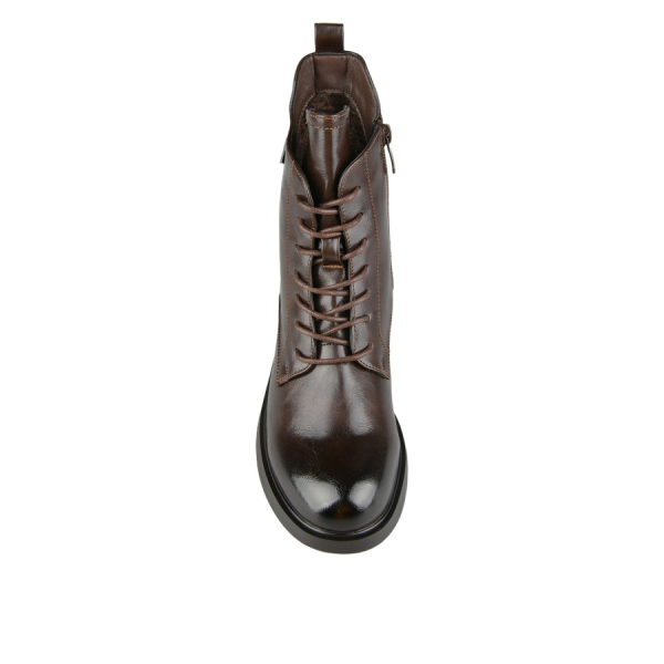 lady's boots synthetic leather dark brown 0162806