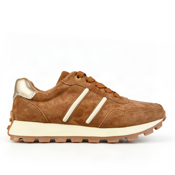 adidași damă piele naturală maro deschis