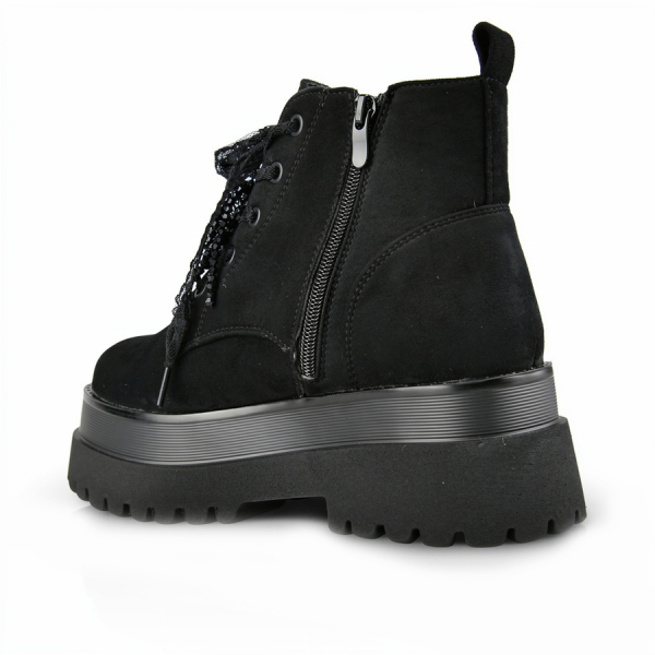 botine damă textil negru 0162575