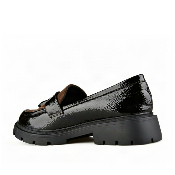 lady's shoes synthetic leather/textile dark brown 0162999