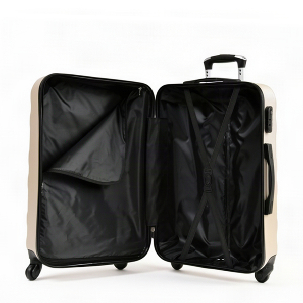 medium suitcase ABS plastic  beige 0163655