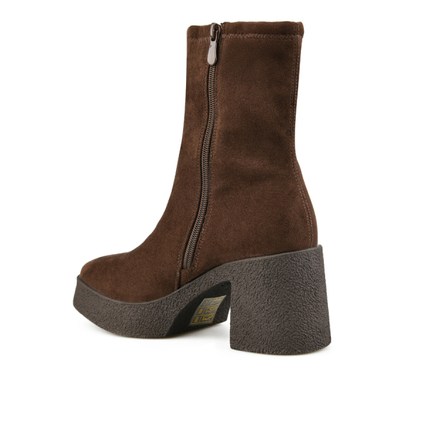 botine damă textil maro 0162019