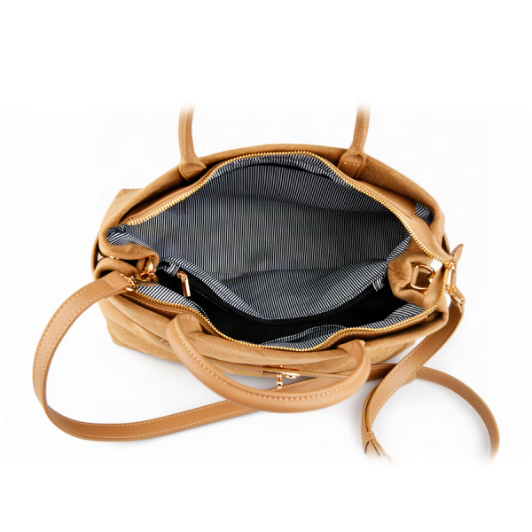 geantă damă textil/piele ecologică maro 0162409