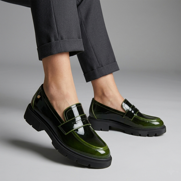 lady's shoes eko leather green 0160460