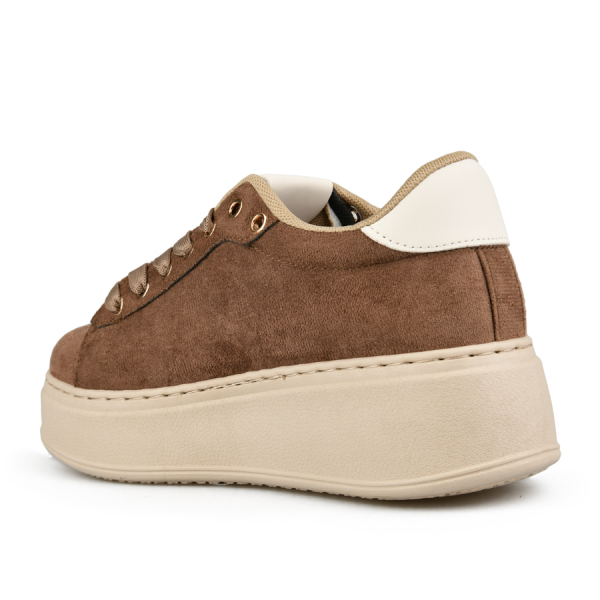adidași damă textil/piele ecologică maro 0163361