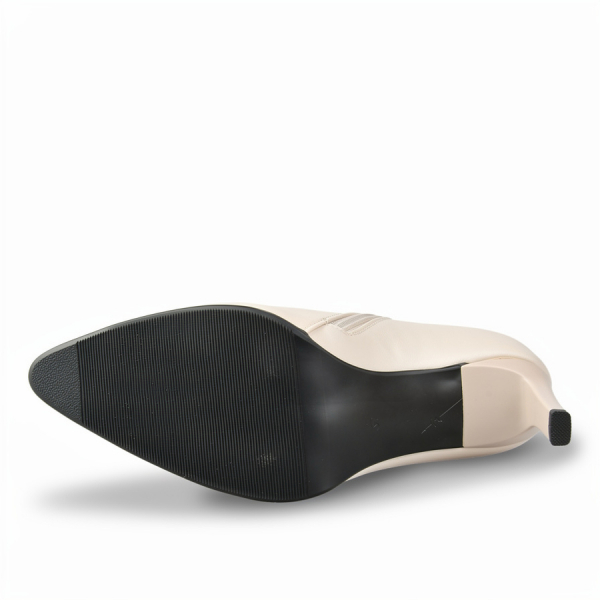 botine damă piele ecologică alb murdar 0162060