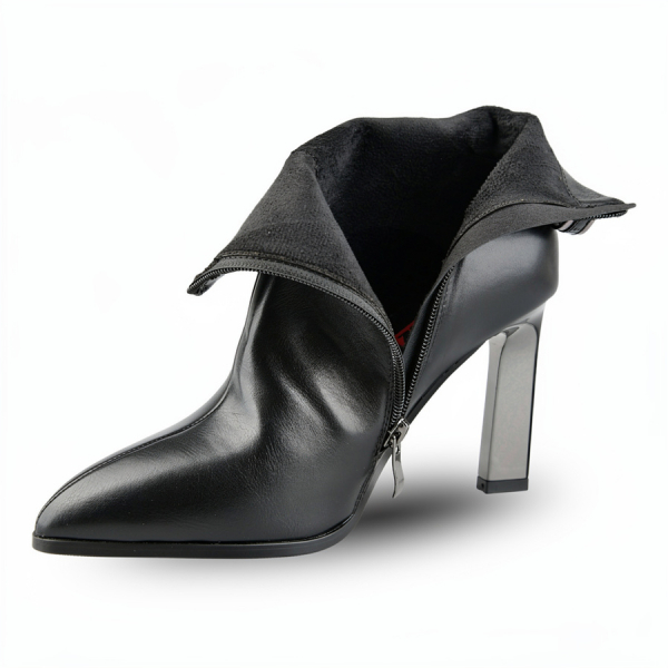botine damă piele ecologică negru 0162056