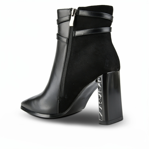botine damă piele ecologică/textil negru 0162071